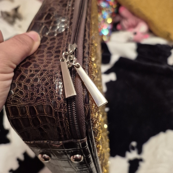 Gold &brown Sequin Laptop Bag - Picture 11 of 12